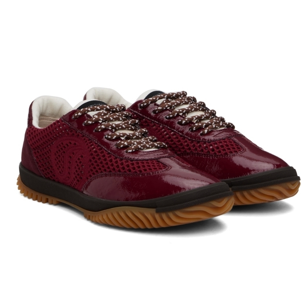 STELLA MCCARTNEY Burgundy S-Wave Sport Mesh Paneled Sneaker NWT Sz 38